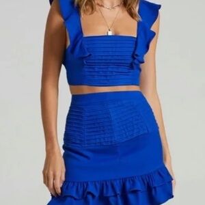 Showpo Royal Blue Mini Skirt and top set